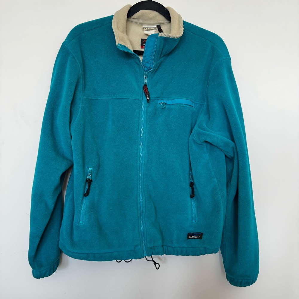 Vintage L.L. Bean Polartec Windbloc Fleece Jacket Womens Medium Teal Made USA